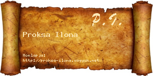 Proksa Ilona névjegykártya